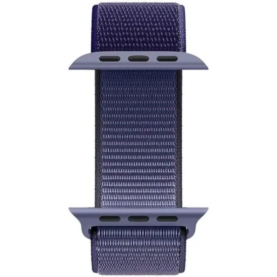 Apple Watch Strap 42/44 Mm Woven Nylon Sport Loop With Hook-And-Loop Fastener Rockrose - Blue Marguerite